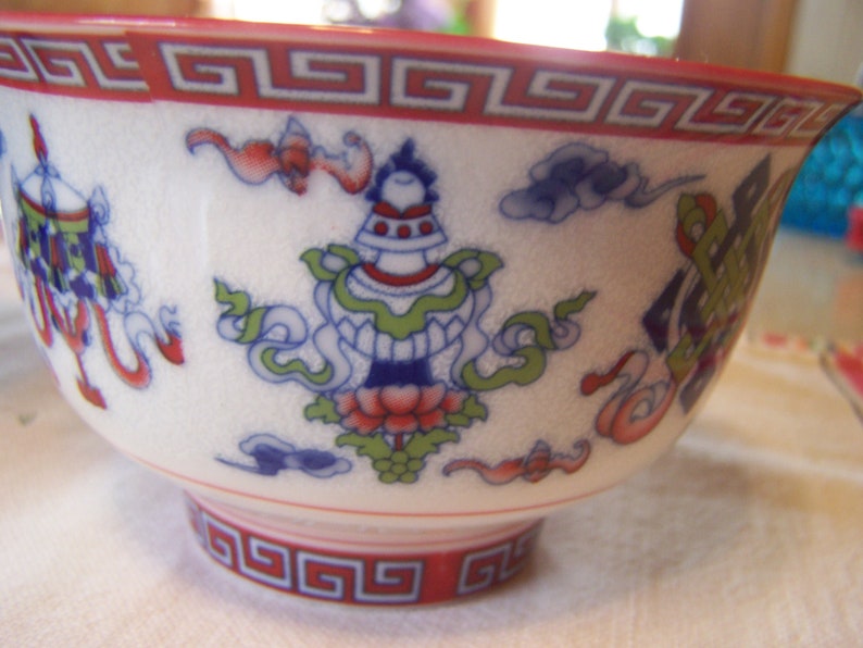 Soup Bowl Japan,Hand Painted Famille Rose Porcelain Asian Rice Bowl Vintage