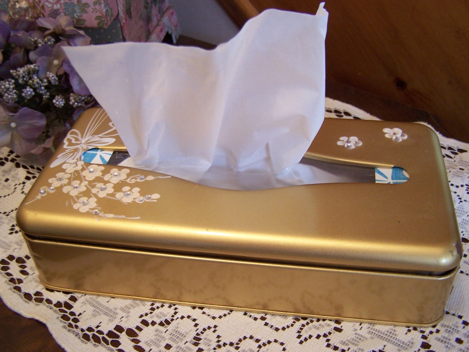 Vintage Metal Tissue Box Holder Regency Kleenex Box Shabby Etsy