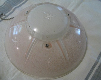 Older Ceiling Light Shade, Blush Pink 3 Hole With Chains, Bowl Shade, Antique Ceiling Light, Beautiful