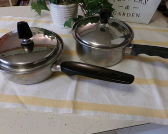 Choice Mid Century Saucenpfannen aus Edelstahl, Regal Ware, Lo-Heet 18/8, Small 1 1/2 pt, MCM Stainless Cookware