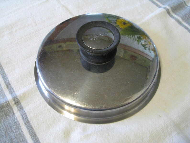 Stainless Steel Amway Queen Lid 7 1/2, 18 8 ,60s-70s, Sauce Pan Lid image 3