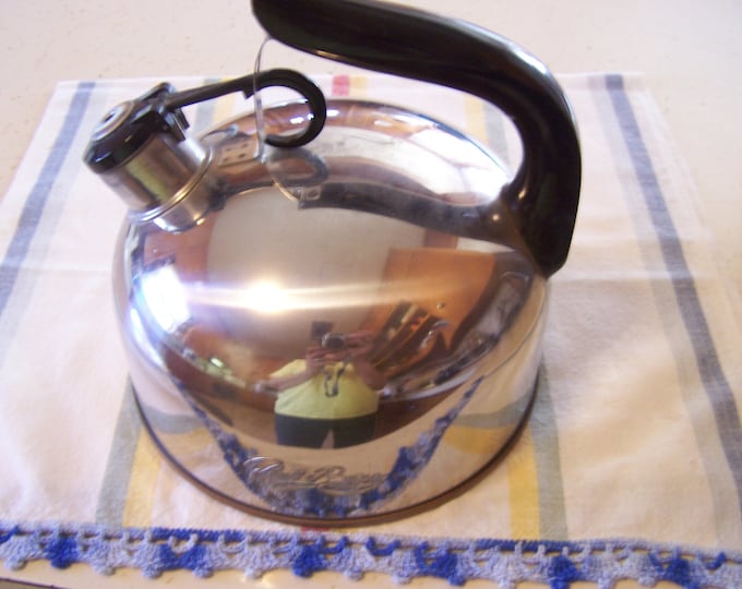 Vintage Revere Ware Tea Kettle Stainless Steel Chrome Etsy