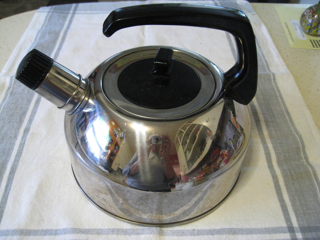 Mid Century Modern Chrome Tea Kettle, MCM, Wearever. Hot Water Pot