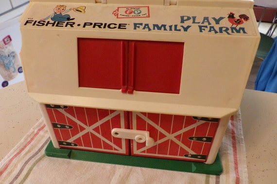 Vintage Fisher Price Barn Set Farmer Tractor Little People Etsy