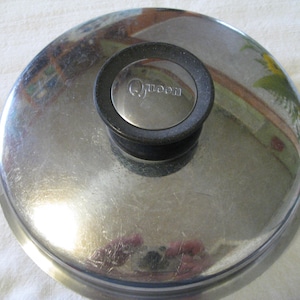 Stainless Steel Amway Queen Lid 7 1/2, 18 8 ,60s-70s, Sauce Pan Lid image 1