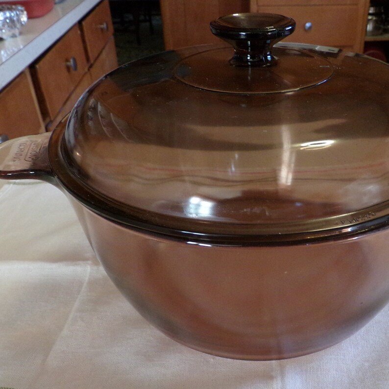Vintage Corning Vision Pot Dutch Oven 4.5 Ltr 5 qt Amber Etsy