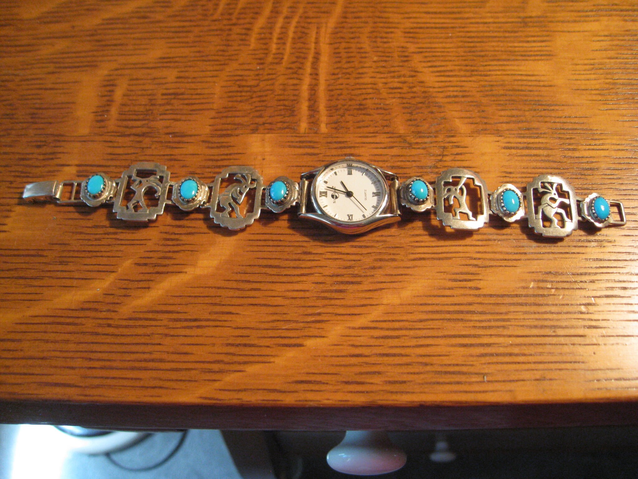Sterling Silver Turquoise Watch Band W/working Quartz Watch