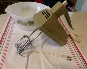 Soviet old blender Vintage handheld electric mixer Vintage kitchen gadgets Kitchen utensils of the USSR in an original box.