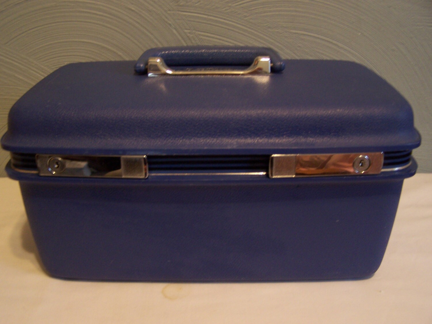 Vintage Samsonite Train Case Royal Blue w/Chrome Trim Etsy