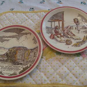 Choice of 2 Vintage Vernon Kilns Plates, Mission San Juan Capistrano, Bits of Southwest, Souvenir Plates, California