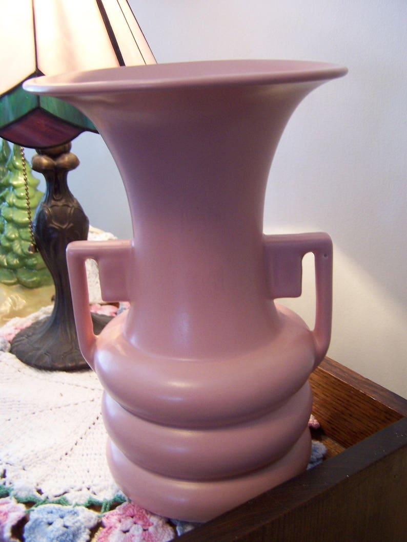 Vintage Art Deco Abingdon Pottery Vase Matt Blush Pink | Etsy