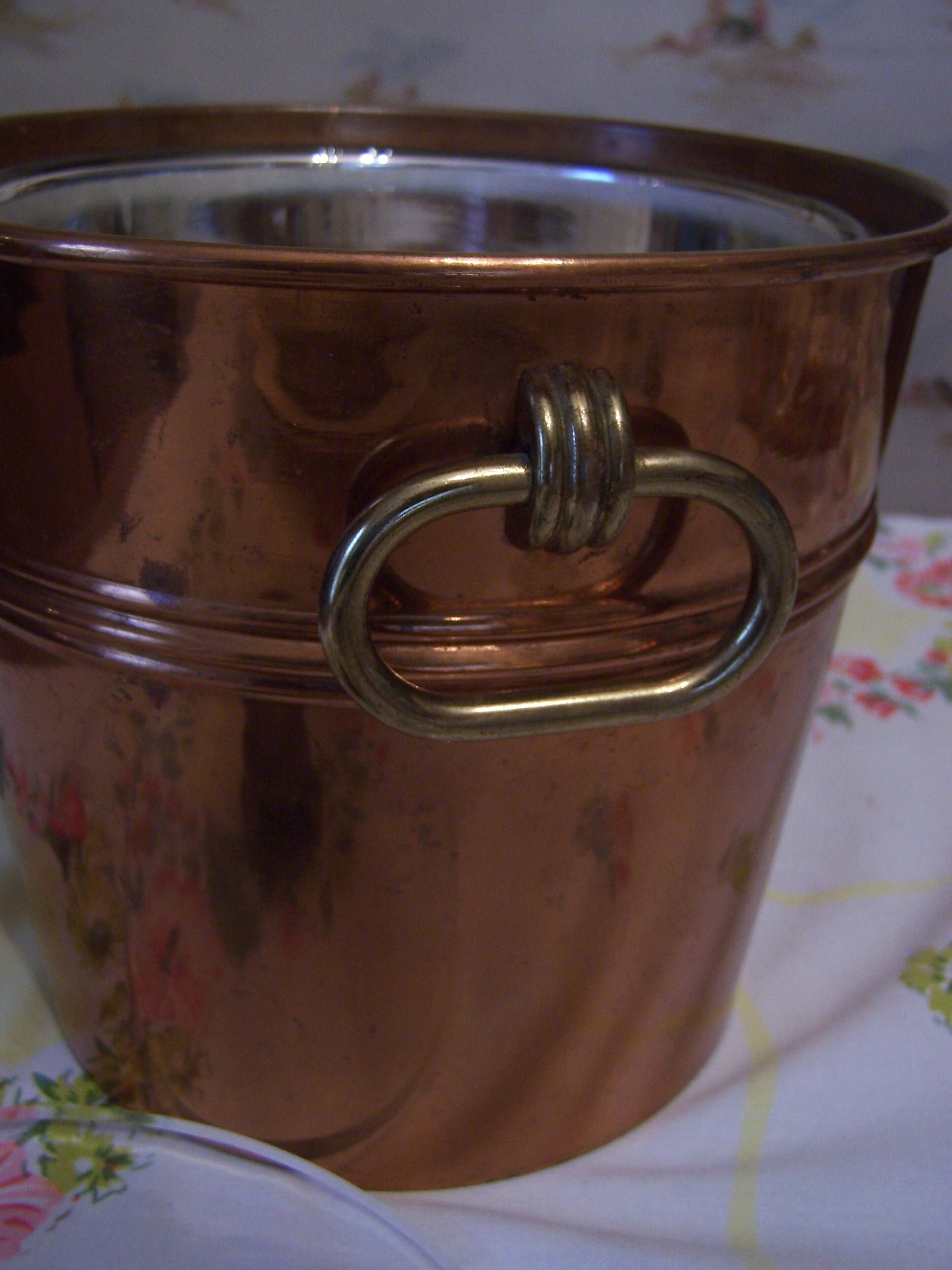 Vintage Copper Ice Bucket Mid Century Glass Lined Insulated Etsy