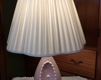 Ask about Savings on Shippping, Save MCM 1950s Pink & White Table Lamp, Working Condition, Unique Style, Mid Century Modern