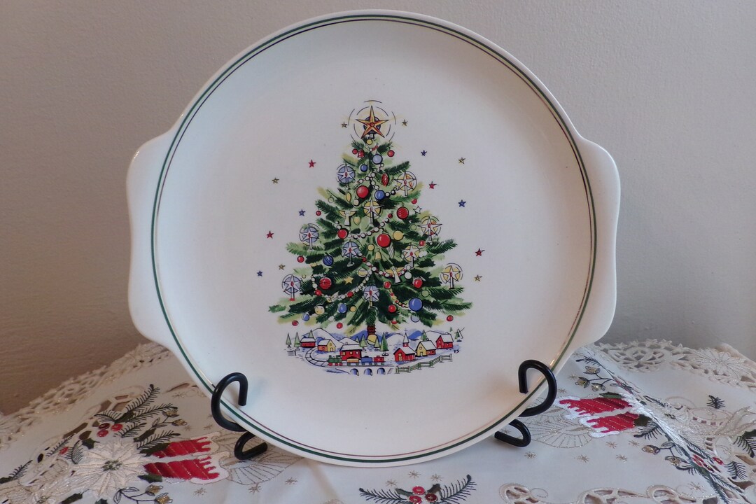 Mid Century Christmas Serving Plate, by Salem, Platter, Christmas Eve