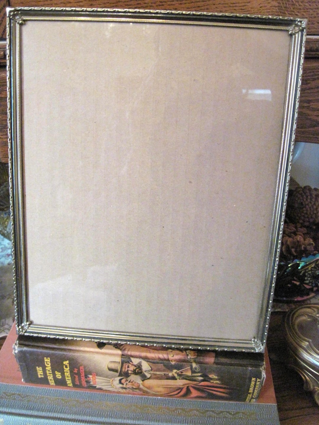 Art Deco 8 X 10 Gold Brass Picture Frame, 40s-50s, 60s, Art Deco, Easel ...