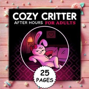 Cosy Critter After Dark Malbuch PDF PNG | Bequeme Freunde, 25 Seiten Bold and Easy | Coco Wyo-Stil | Druckbare niedlichen Digital Download