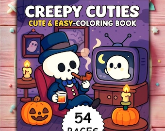Creepy Cuties Coloring Book: Spooky Halloween Art, Coco Wyo Style (PDF + PNG)
