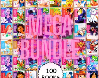 Paquete de 10.000 páginas misteriosas para colorear por números de Disney + 100 libros de páginas mágicas para colorear de Disney en formato digital para descargar, ideales para adultos y niños. Alivia el estrés.
