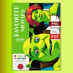 Mystery Coloring Book by Numbers, Shrek & Fiona, 1 coloring page