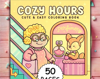 Adult Coloring Book: 50 Cute Cozy Scenes, Coco Wyo Style (PDF & Digital PNG)