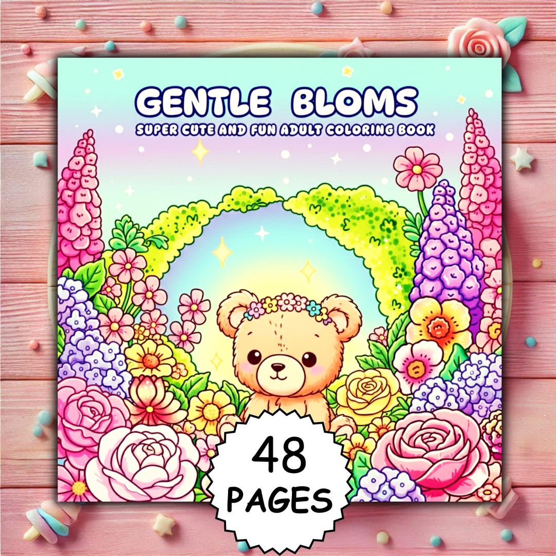 Floral Coloring Book | 48 Bold and Easy Pages Printable and Digital ...