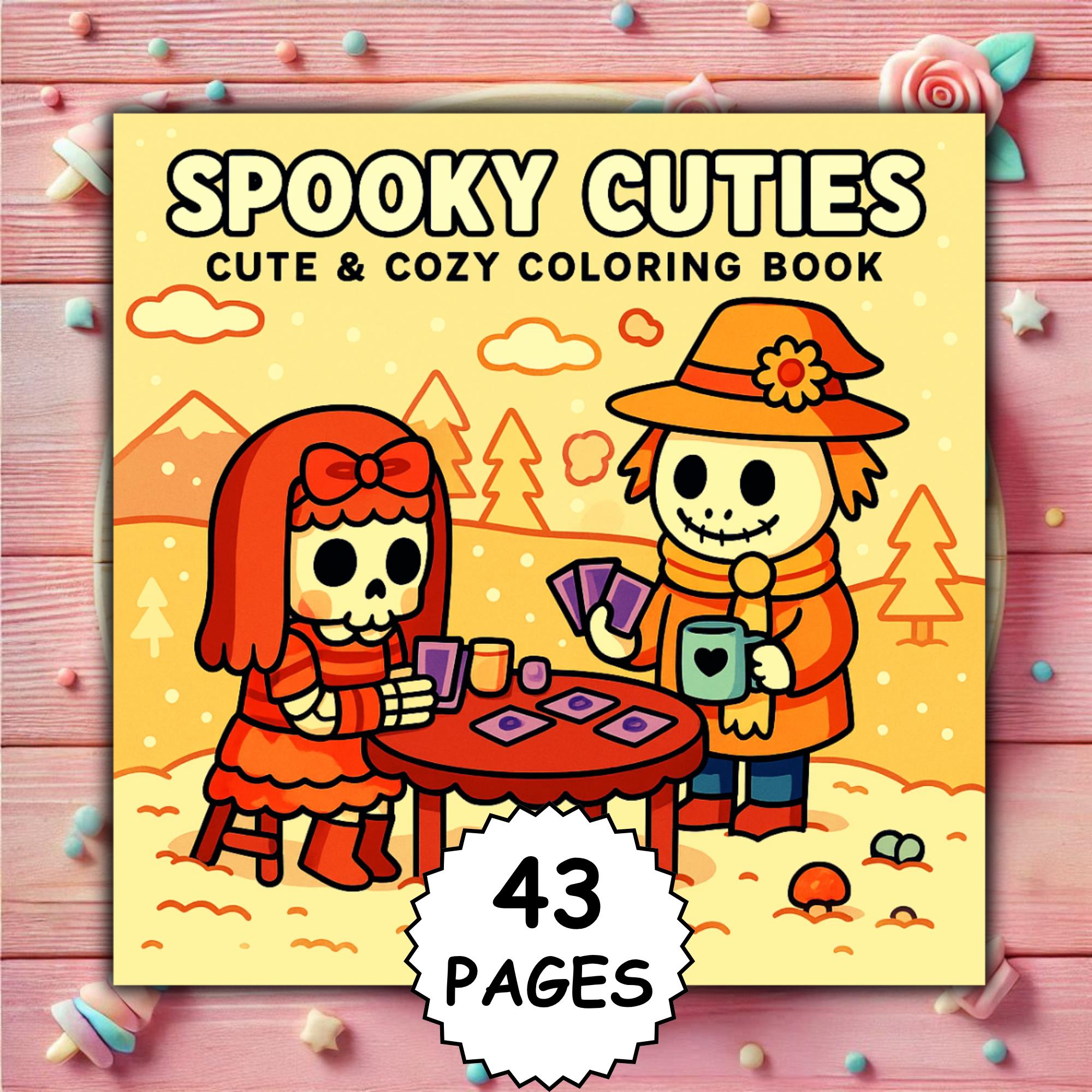 Spooky Cuties Kawaii Halloween Coloring Book PDF & PNG | Bold, Easy, Cozy Printable for Procreate