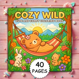 Cozy Wild Coloring Book | Simple Designs, 40 Pages (Digital Download)