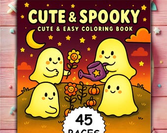 Spooky Halloween Coloring Book – 45 Easy Coco Wyo Art Pages (PDF + Procreate Pages