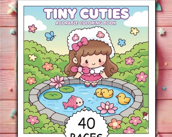 Kawaii-kleurboek: 40 dieren- en personagepagina's (pdf- en png-bestand)