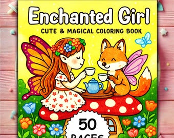 Fairy Coloring Book: 50 Magical Kawaii Pages for Kids & Adults (Digital Download)
