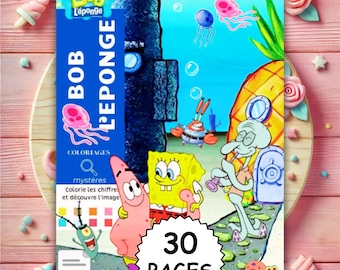 SpongeBob SquarePants Coloring Book: Mystery Color by Number (PDF Download)