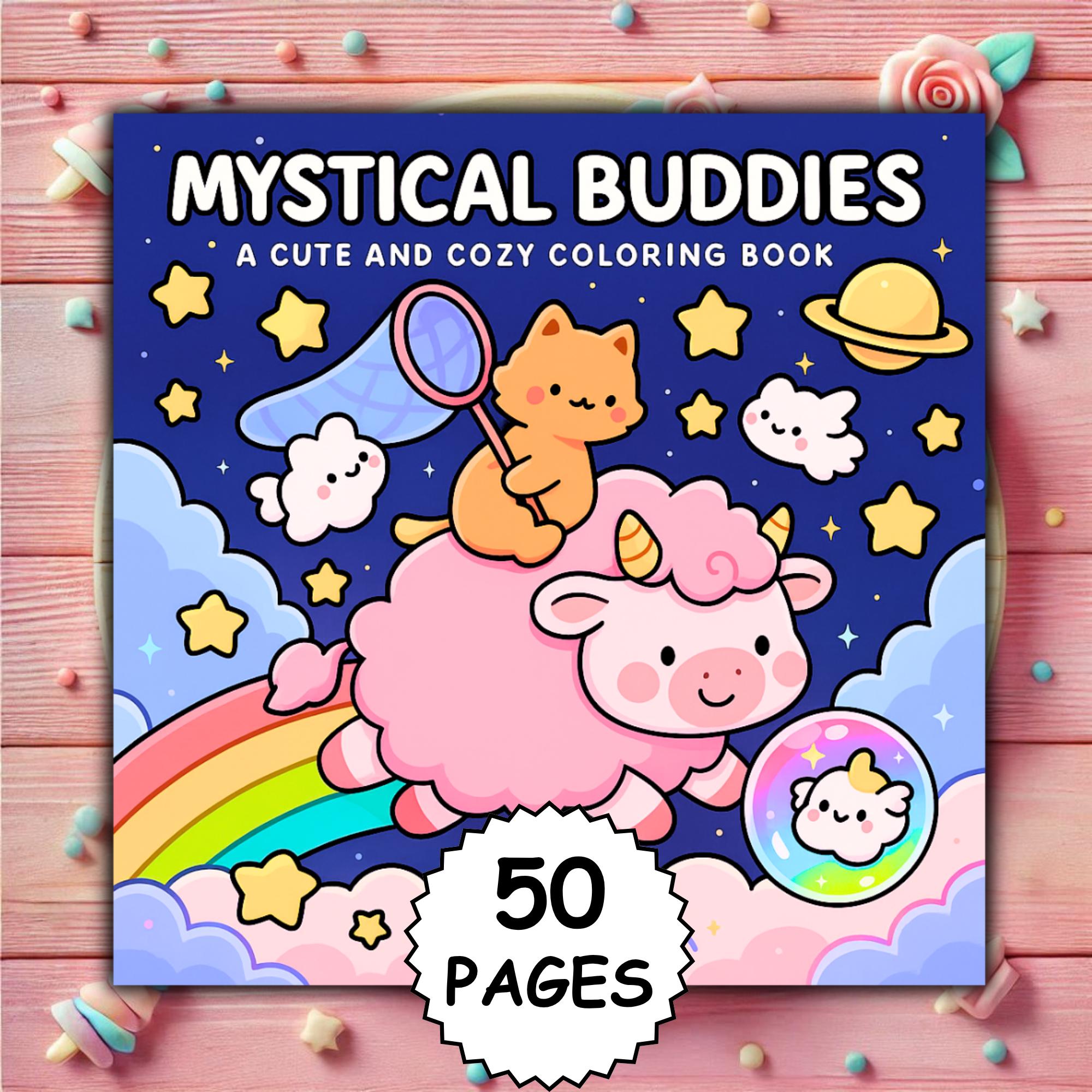 Mystical Buddies – Gemütliches Malbuch für Erwachsene & Kinder – 50 kräftige, leicht ausmalbare Seiten als PDF + PNG für Procreate