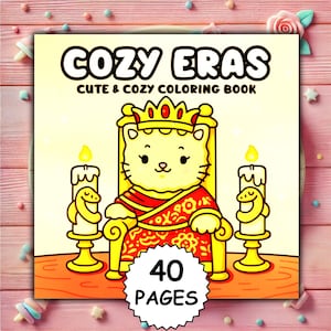 Cozy Eras Bold & Easy Coloring Book for Adults PDF PNG | Cute Outfits, Cozy Scenes, Fun Girls, Printable Coloring Pages, Coco Wyo Style