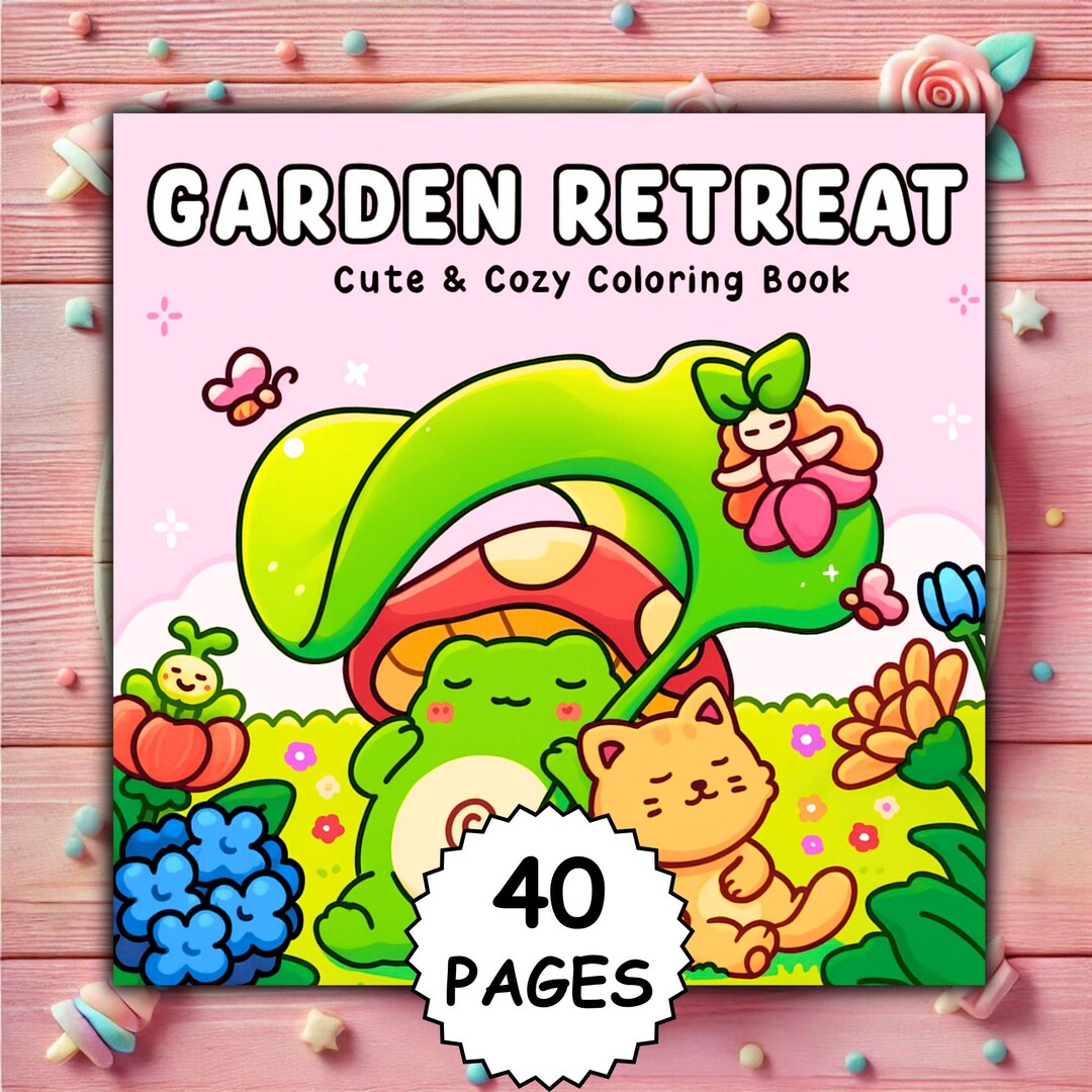 Garden Retreat Bold & Easy Coloring Book | 50 Pages + Free Cover | PDF ...