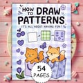 Coloring Book How to Draw Patterns: 54 Easy Eye-Catching Pages, Digital Download, Printable PDF + PNG, Fun Relaxing Line Art Designs