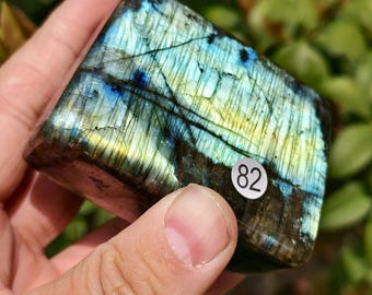 Blue Flash Labradorite Specimen: Polished Crystal Healing Decor #82