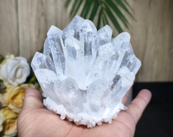 Natural Clear Quartz Crystal Cluster, Home Decor Mineral Geode