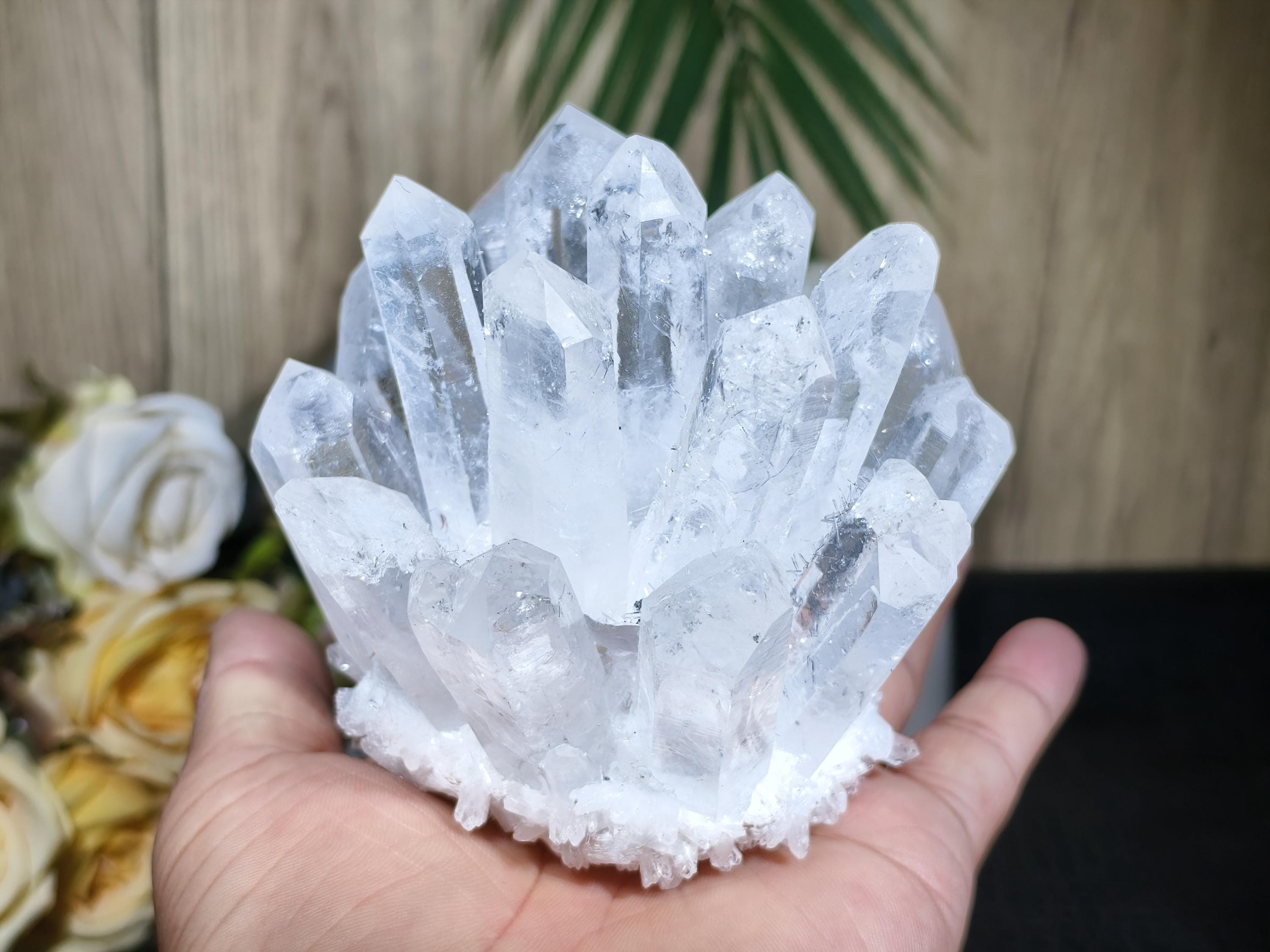 120g Campione Di Quarzo Aura Naturale Blu Titanio - Cluster Cristallo VUG Per Meditazione E Decorazione