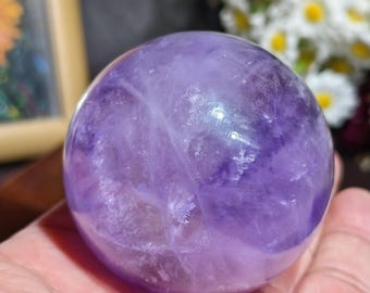 Polished Amethyst Sphere: Chakra Meditation Crystal Ball