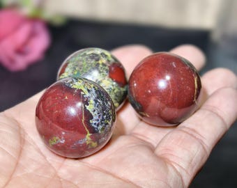 Dragon Bloodstone Sphere: Polished Heliotrope Crystal Ball, Meditation Orb