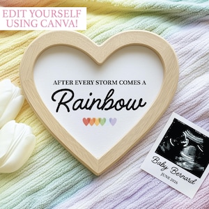 Rainbow Baby Pregnancy Announcement Digital Announcement Social Media Baby Announcement Template Rainbow Pregnancy Announcement Baby Soon