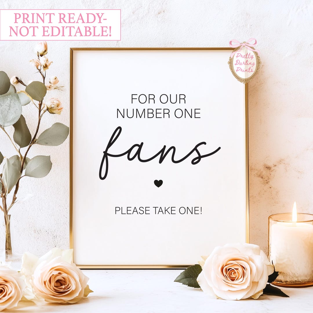 Wedding Fans Sign Printable Wedding Sign Wedding Decor Special Wedding ...