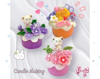 DIY Dessert Candle Making Kit – Scented Cake Candle with Charms