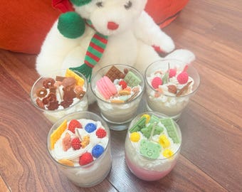 Ice cream candle with toppings