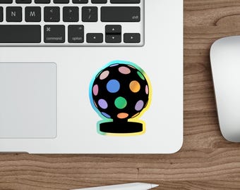90er Jahre Disco Ball Holographischer Aufkleber | Retro Ästhetischer Vinyl Aufkleber Perfekt für Wasserflaschen, Notebooks, Party Decor, Geschenke, Laptops