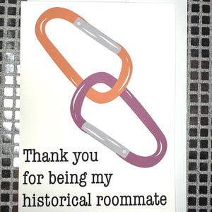 Carte d'amour numérique LGBTQ+ imprimable « Merci d'avoir été ma colocataire historique » | Carte drôle drôle de Saint-Valentin ou d'anniversaire | Déjanté par Meg