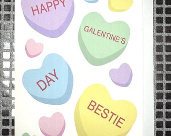 Printable &quot;Happy Galentine’s Day&quot; Digital Card | Sweetheart Candy Design | Printable Instant Download | Unhinged by Meg