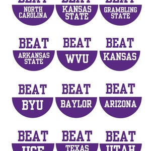 TCU Gameday Buttons | 2026 Football Schedule BEAT buttons | Texas Christian University | Go Frogs | Riff Ram Bah Zoo | Beat Baylor