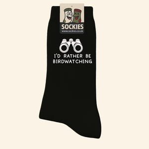 I&#39;d Rather Be Birdwatching Socks, Funny Bird Lover Gift, Birding Socks for Him or Her, Nature Lover Gift, Ornithology Socks, Novelty Socks