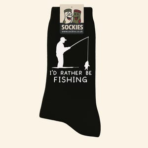 Ich lieber Fischen Socken - Lustig bedruckte Socken mit Fischer Grafik, Geschenk für Fischer, Neuheit Angeln Socken für Männer & Frauen